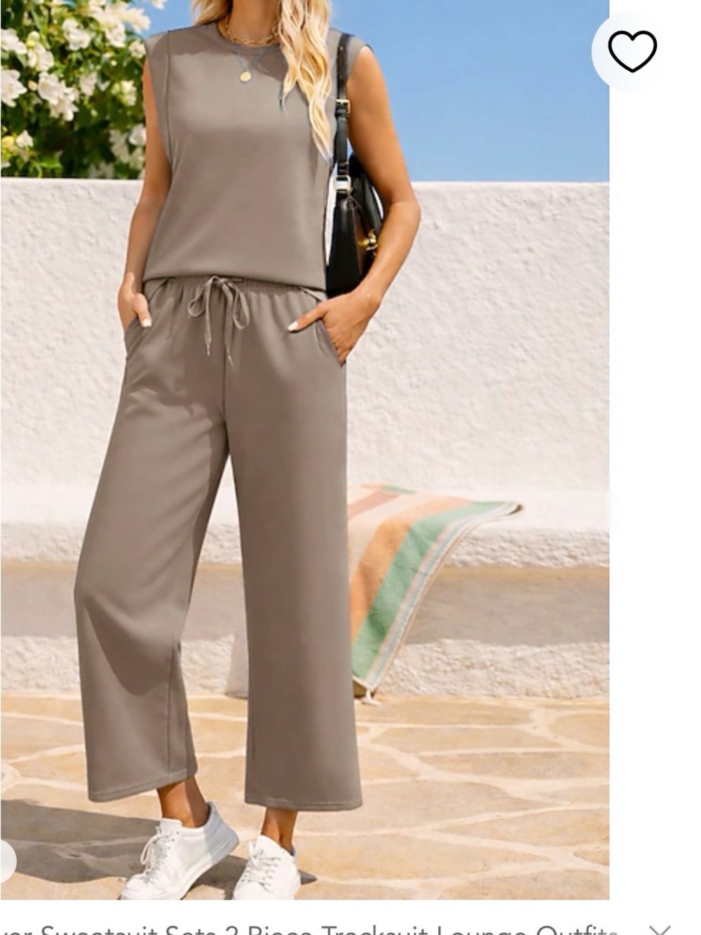 NWOT Sleeveless top and wide leg capri pants Danskin two piece leisure set- M